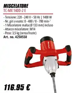 Einhell Miscelatore TC-MX 1400-2 E offerta