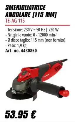 Einhell Smerigliatrice angolare 115 mm TE-AG 115 offerta