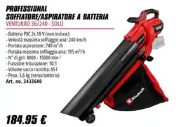 Einhell Soffiatore/aspiratore a batteria Venturro 36/240 - Solo offerta