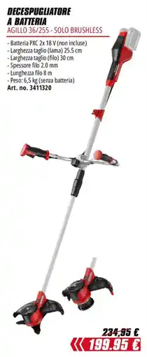 Einhell Decespugliatore a batteria Agillo 36/255 - solo brushless offerta