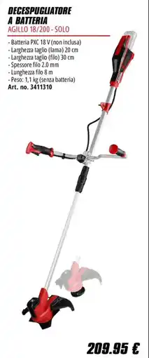 Einhell Decespugliatore a batteria Agillo 18/200 - Solo offerta