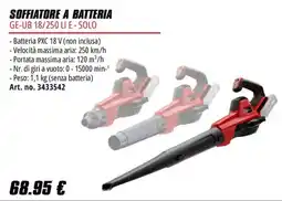 Einhell Soffiatore a batteria GE-UB 18/250 LI E - SOLO offerta