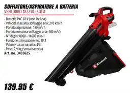 Einhell Soffiatore/aspiratore a batteria Venturro 18/210 - Solo Einhell offerta