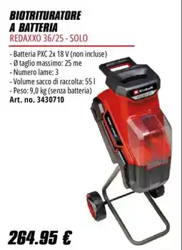 Einhell Biotrituratore a batteria Redaxxo 36/25 - Solo offerta