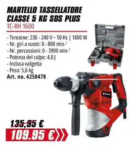 Einhell Martello tassellatore classe 5 kg sdS plus offerta