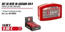 Einhell Set di bits in acciaio cr-v con clip da cintura Einhell offerta