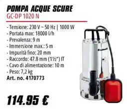 Einhell Pompa acque scure Einhell GC-DP 1020 N offerta