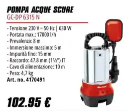 Einhell Pompa acque scure GC-DP 6315 N offerta