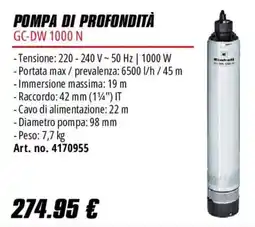 Einhell Pompa di profondità GC-DW 1000 N offerta