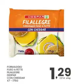 Despar Formaggio fuso a fette Filallegre con cheddar offerta
