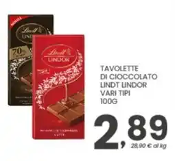 Despar Tavolette di cioccolato Lindt Lindor offerta