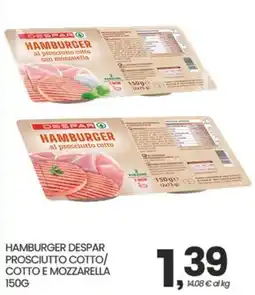 Despar Hamburger Despar prosciutto cotto/ cotto e mozzarella offerta