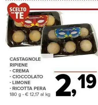 Todis Castagnole ripiene crema / cioccolato / limone / ricotto pera offerta