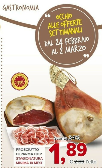 Todis Prosciutto di parma dop offerta
