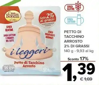 Todis Petto di tacchino arrosto 2% di grassi offerta