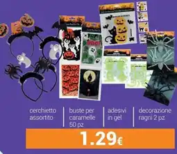 Tigotà Cerchietto assortito/ buste per caramelle/ adesivi in gel/ decorazione ragni offerta
