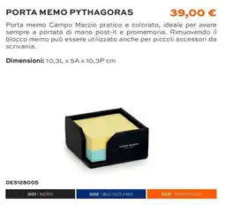 Buffetti Porta memo pythagoras offerta