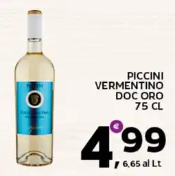 Extra Supermercati Piccini Vermentino Doc Oro offerta