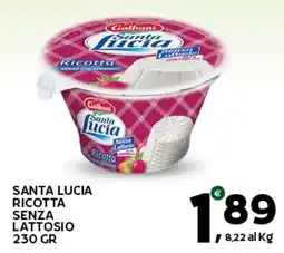 Extra Supermercati Santa Lucia Ricotta senza lattosio offerta