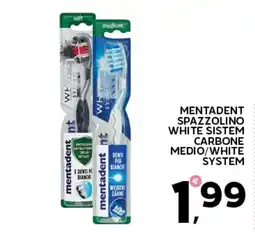 Extra Supermercati Mentadent spazzolino white sistem carbone medio/white system offerta
