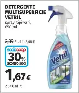 Coop Detergente Multisuperficie Vetril offerta