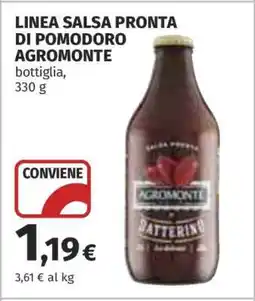 Coop LINEA SALSA PRONTA DI POMODORO AGROMONTE offerta