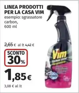 Coop LINEA PRODOTTI PER LA CASA VIM offerta