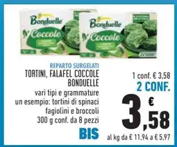 Conad TORTINI, FALAFEL COCCOLE BONDUELLE offerta