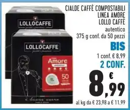 Conad Cialde Caffè Compostabili Linea Amore Lollo Caffè offerta