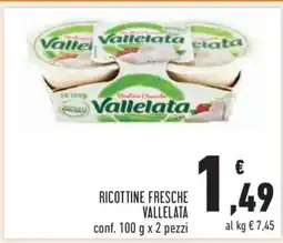 Conad Ricottine Fresche Vallelata offerta