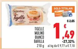 Conad Tigelle Mulino Bianco Barilla offerta