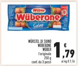 Conad WÜRSTEL DI SUINO WÜBERONE WÜBER offerta