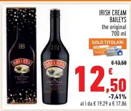 Conad IRISH CREAM BAILEYS the original 700 ml offerta