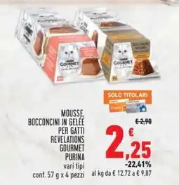 Conad MOUSSE, BOCCONCINI IN GELÉE PER GATTI REVELATIONS GOURMET PURINA offerta