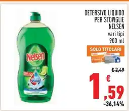 Conad Detersivo Liquido per Stoviglie Nelsen offerta