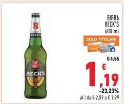 Conad Birra Beck's offerta