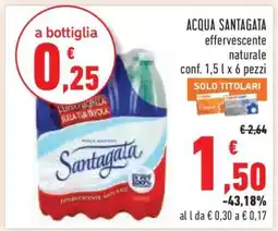 Conad ACQUA SANTAGATA effervescente naturale offerta