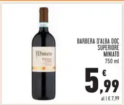 Conad BARBERA D’ALBA DOC SUPERIORE MINIATO 750 ml offerta