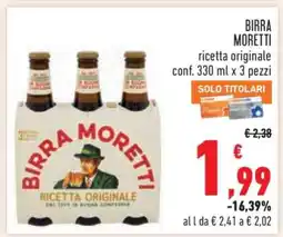 Conad BIRRA MORETTI offerta