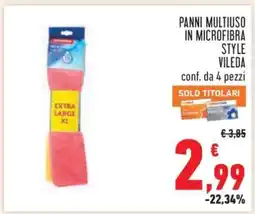 Conad Panni Multiuso in Microfibra Style Vileda offerta