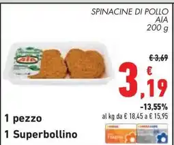 Conad SPINACINE DI POLLO offerta