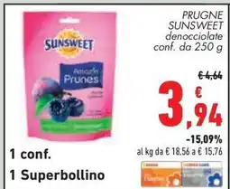 Conad PRUGNE SUNSWEET denocciolate offerta