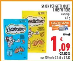 Conad SNACK PER GATTI ADULTI CATISFACTIONS offerta