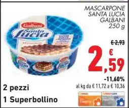 Conad Mascarpone Santa Lucia Galbani offerta