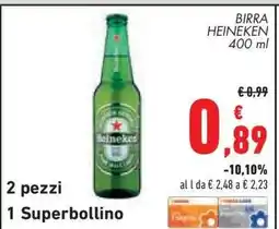 Conad BIRRA HEINEKEN 400 ml offerta