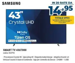 Sinergy Samsung Smart TV 43U7000 offerta
