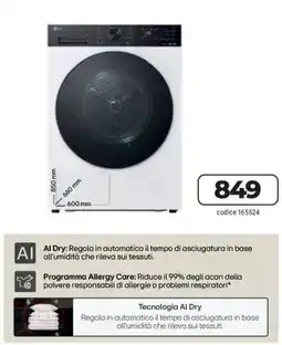 Sinergy LG asciugatrice offerta