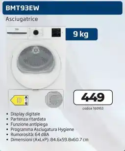 Sinergy Asciugatrice BMT93EW offerta