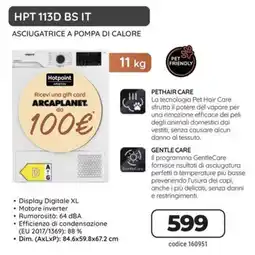 Sinergy Asciugatrice a pompa di calore Hotpoint Ariston offerta