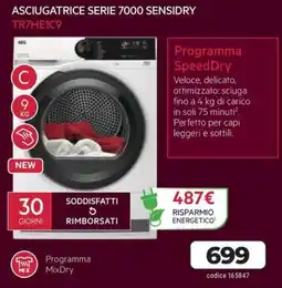 Sinergy AEG Asciugatrice Serie 7000 Sensidry offerta